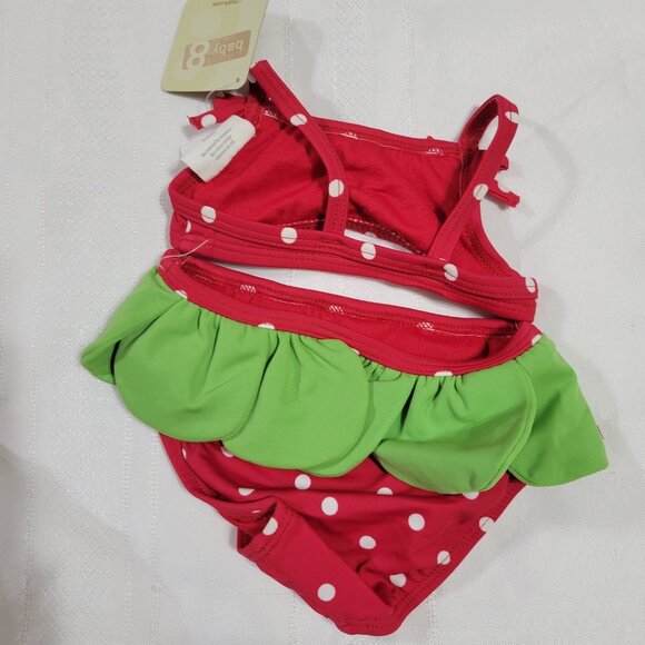 Crazy 8 Baby 8 Berry Cute 0-3 month NWT polka dot swimsuit. Mixed Bin Z29 - Picture 2 of 4